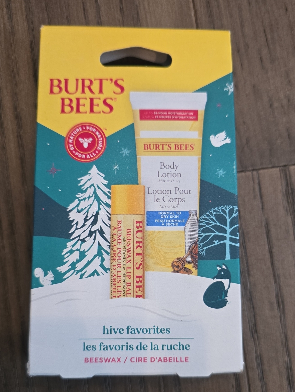 Burt's Bees Beeswax Body Lotion & Lip Balm - Yellow and Teal Packaging